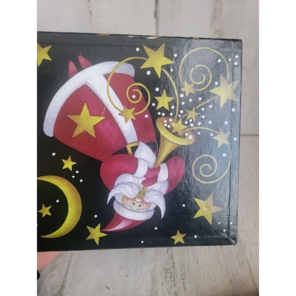 Santa box black star moon cardboard Xmas present gift - Picture 7 of 7